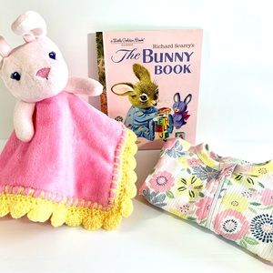 Pink Bunny Crochet Lovely Playsuit & Book Gift Set